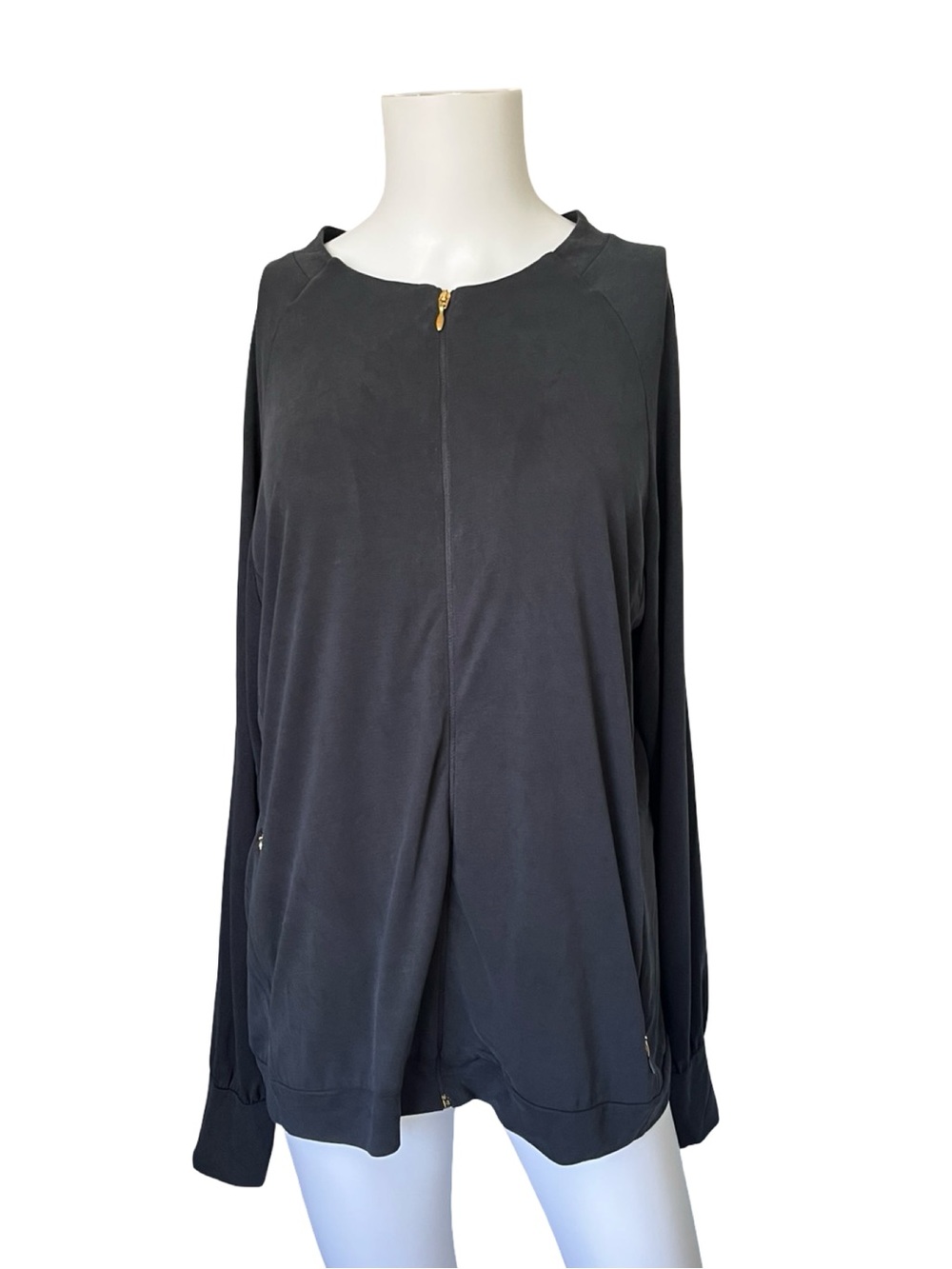 Rituals...Yoga Lightweight Zip Up Jacket Dark Gray Neutral Womens Size Large